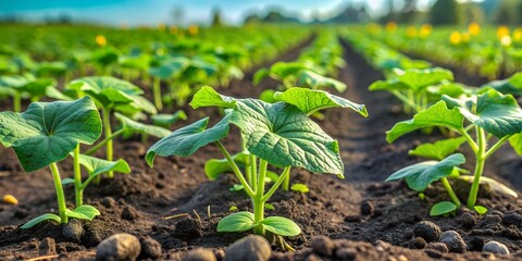 Field growth cucumber greens healthy nutrition sprouts AI-Generated Content