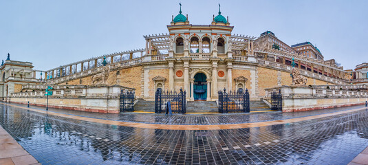 Sticker - Panorama of Castle Garden Bazaar in Budapest, Hungary