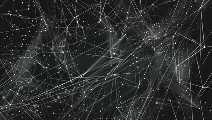 Intricate Web of White Lines and Dots