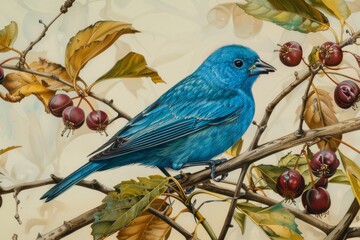 Wall Mural - Indigo Bunting male