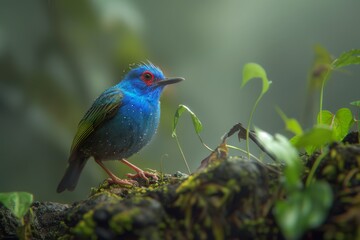 Wall Mural - Red-legged Honeycreeper male