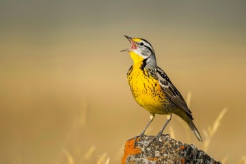 Wall Mural - Western Meadowlark male singing