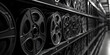 © Daniel - Stacked black and white film reels in storage evoke nostalgic melancholic atmosphere. Concept Nostalgia, Cinematic, Storage, Film Reels, Black and White