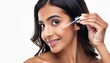 © Eggy - Beautiful Woman holding a Pipette with Skincare Serum - Applying Serum to her Face - Hyaluronic Acid, Anti Aging, Moisturiser, Repair, Hydrating, Vitamin, Ascorbic, Retinol, Exfoliant, Azelaic