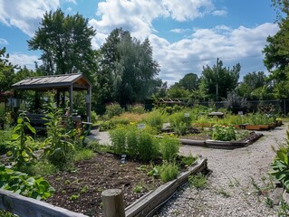 Wall Mural - Blooming Together: A Community Garden in London, Ontario, Canada