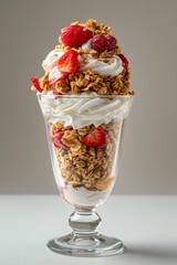 Canvas Print - Strawberry parfait with yogurt and granola