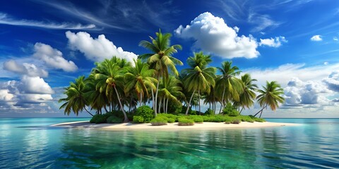 tropical island with palm trees Generative By AI