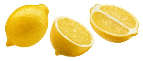 Wall Mural - Lemon isolated on white background, collection