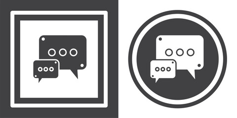 Poster - Vector. Message bubble symbol. Black and white icon symbol design in flat.