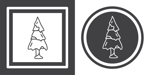 Poster - Vector. Pine tree symbol. Black and white icon symbol design in flat.