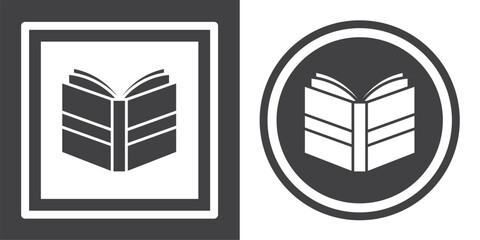 Poster - Vector. Book symbol. Black and white icon symbol design in flat.