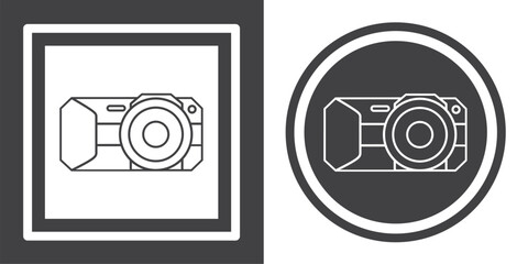 Wall Mural - Vector. Camera symbol. Black and white icon symbol design in flat.