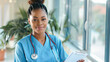 © MASmaker - Portrait of black american medical female assistant is smiling