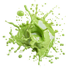 Wall Mural - green slime splash isolated on transparent background