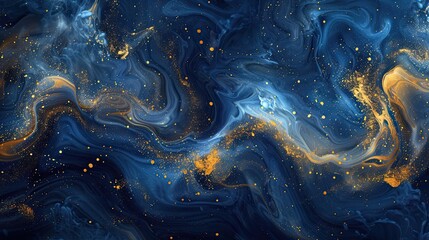 dynamic summer wallpaper featuring rich gold and blue hues with smoke-like patterns
