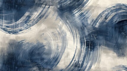 Wall Mural - Intricate navy silver and ivory strokes with swirling patterns elegant wallpaper