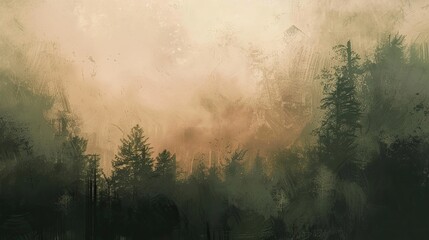 Wall Mural - Backdrop with dynamic strokes in sienna and pine blurry glades soft light