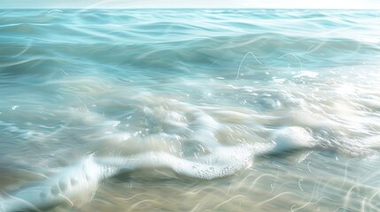 Wall Mural - Soft sand merging with blue water ideal for an ethereal wallpaper