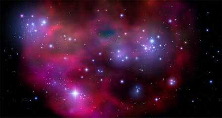 Wall Mural - space vector background with realistic nebula and shining stars. magic colorful galaxy with stardust