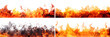 © Yeti Studio - Set of bright and dynamic fire flames, cut out