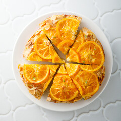 Poster - Homemade vanilla cake with candied orange