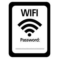 Poster - Wi-Fi signal sign and access code.