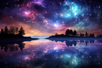 Sticker - Galaxy background landscape astronomy universe.