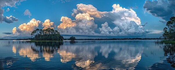 Wall Mural - Dramatic thunderstorm clouds in Central Florida.