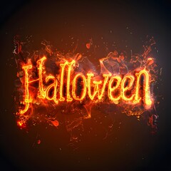 Poster - Fiery Halloween Text.