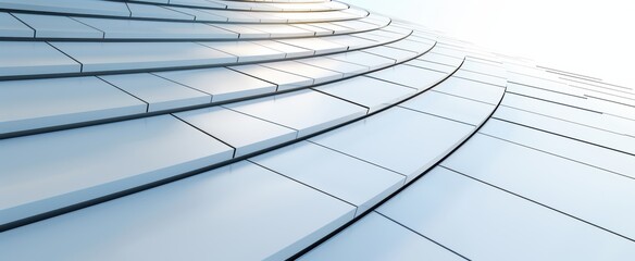 Wall Mural - abstract white architecture forming a spiral pattern with light