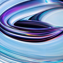 Wall Mural - abstract wallpaper with glowing 3d grid, waves, geometric square cube, reflective material glass, gl