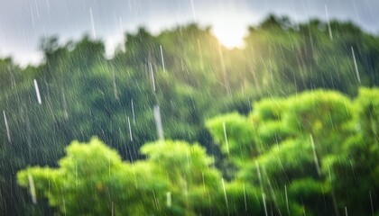 Wall Mural - rain in nature background monsoon generative ai