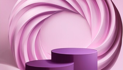 Wall Mural - pinkish lilac swirly 3d product display podium