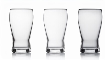 Poster - empty clean tulip glass for beer isolated on white