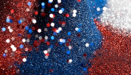 Poster - memorial abstract in layers of red white and blue glitter fading into black