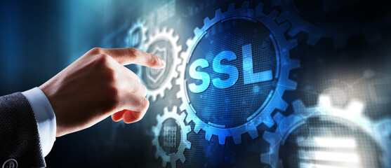 Wall Mural - SSL Secure Sockets Layer concept. Secured communications concept