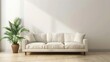© Thanthara - photo empty white wall interior with sofa and green plant
