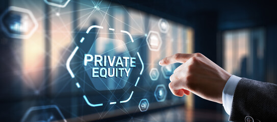 Poster - Private equity investment business concept. Technology Internet concept