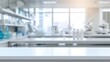 © Andrii  - Unoccupied Lab Counter with Defocused Research Instruments