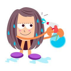 Wall Mural - A comic style sticker of a spray shower 


