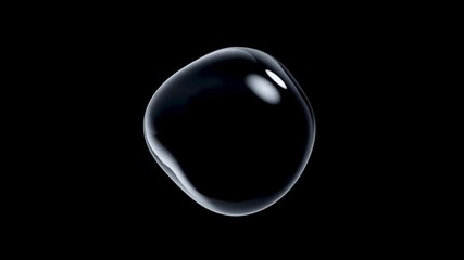 Water bubble element background. Animation seamless looping. 3d render.