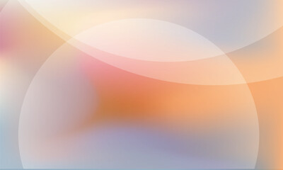 Poster - Abstract pastel color gradient background with circle and curved shapes.