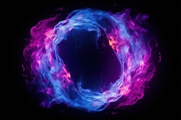 Wall Mural - vibrant swirling neon energy ring