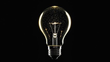 Image of a light bulb on a black background