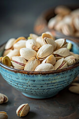 Wall Mural - Pistachio shells in a bowl, nut