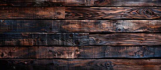 Wall Mural - Detailed shot showcasing the rugged textures of a wooden plank background ideal for adding text or graphics with available copy space image