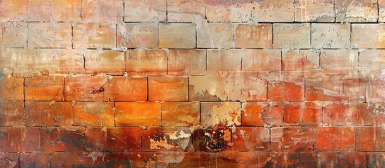 Aufkleber - An abstract backdrop featuring aged orange bricks with room for text or graphics perfect as a copy space image