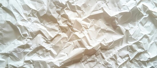 Wall Mural - Close up of crumpled white paper for an abstract texture background with copy space image