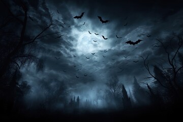 Wall Mural - Spooky sky night outdoors nature.