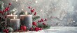 © vxnaghiyev - Christmas candles creating a lovely scene on a neutral gray backdrop with copy space image